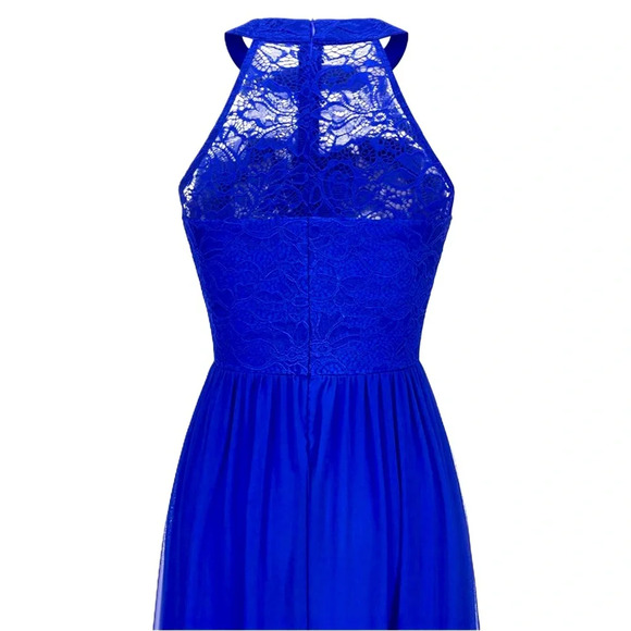 NWOT Women’s Maxi Lace Bodice High Neck Sleeveless Formal Maxi Dress - Picture 9 of 9